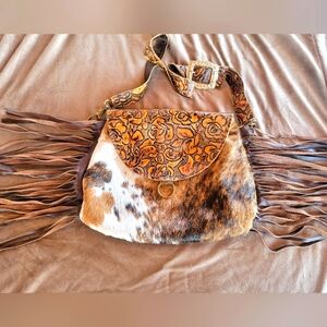 Cowhide & Fringe Purse